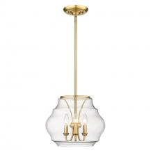  1087-3P BCB-CLR - Annette 3 Light Pendant in Brushed Champagne Bronze with Clear Glass Shade